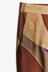 PRINTED SATIN PANTS