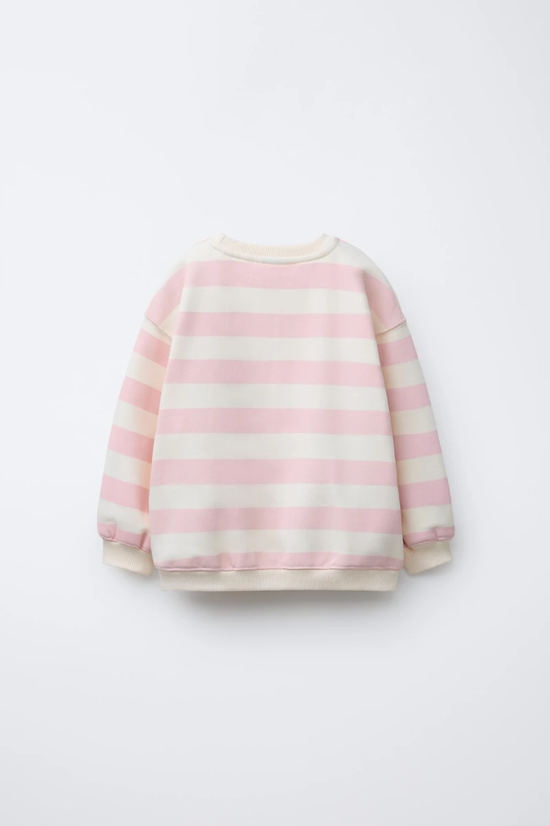 STRIPED TEDDY BEAR SWEATSHIRT