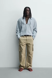 LIGHTWEIGHT DENIM POLO SHIRT