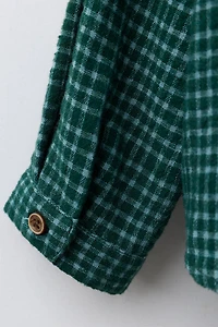PLAID MANDARIN COLLAR SHIRT