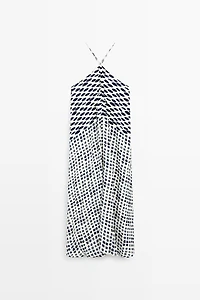 Printed flared midi dress