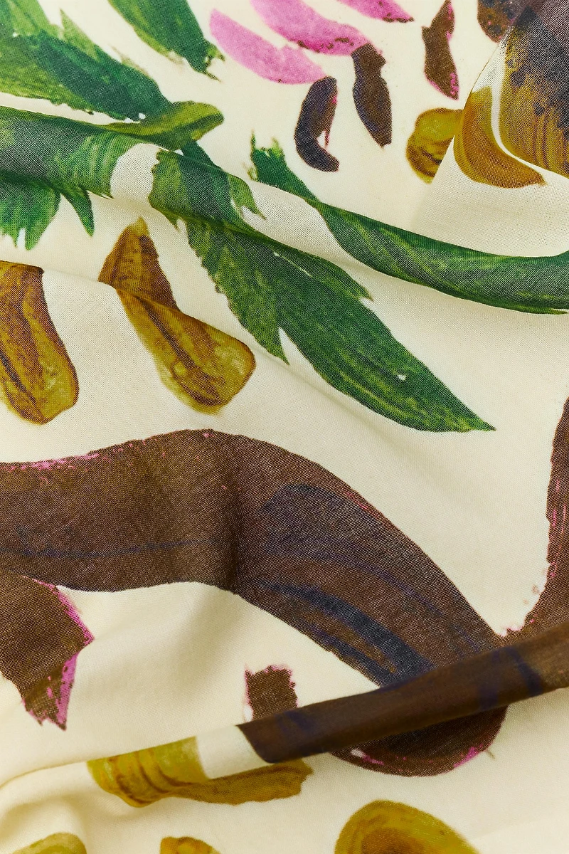 PALM TREE PRINT COTTON SCARF