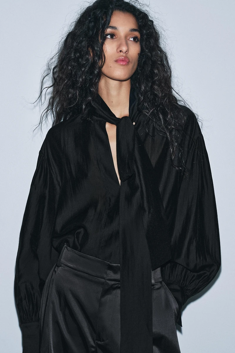 FLOWY SHIRT WITH TIES ZW COLLECTION