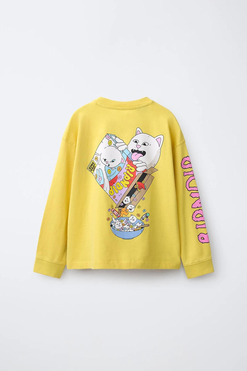 RIPNDIP © X ZARA KIDS LOGO PRINT T-SHIRT
