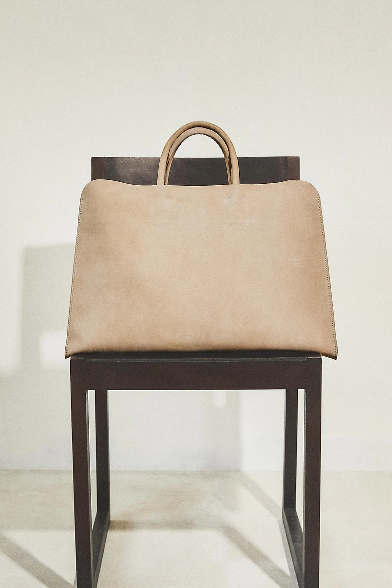 SAC CABAS CUIR NOBUCK