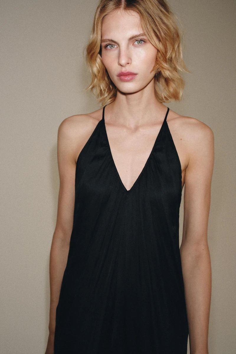 ZW COLLECTION SATIN DRAPED DRESS