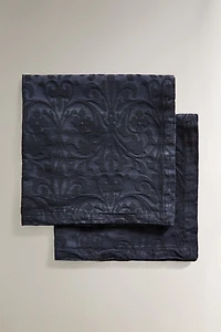 LOT DE SERVIETTES JACQUARD FLEURI (LOT DE 2)