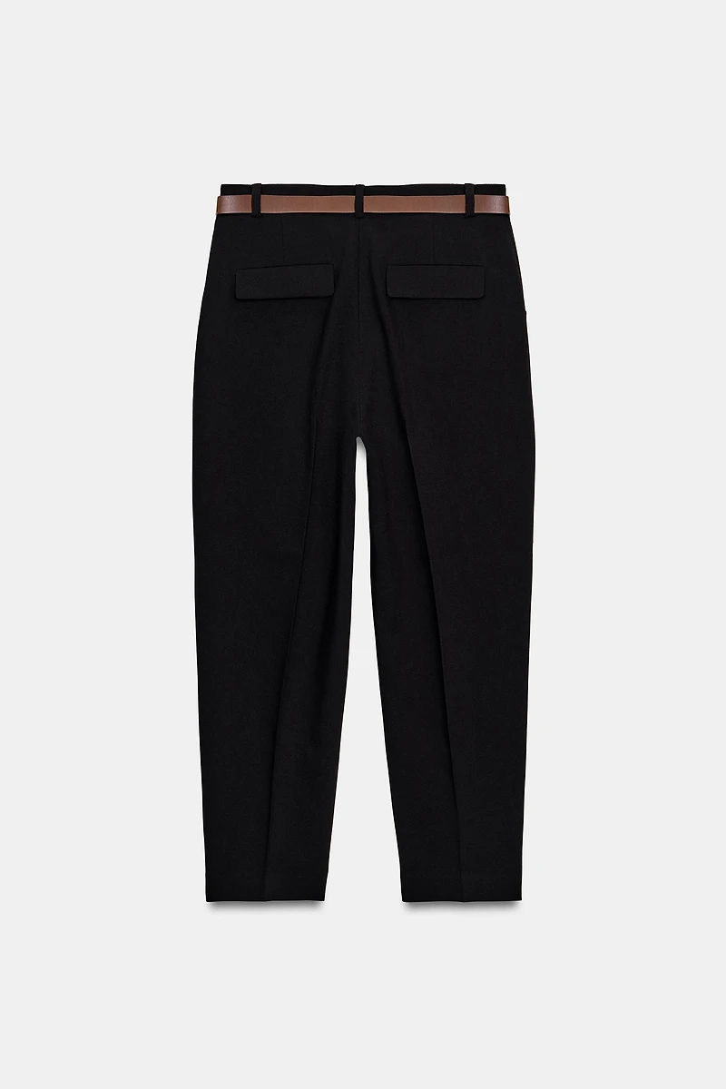 BELTED ANKLE PANTS