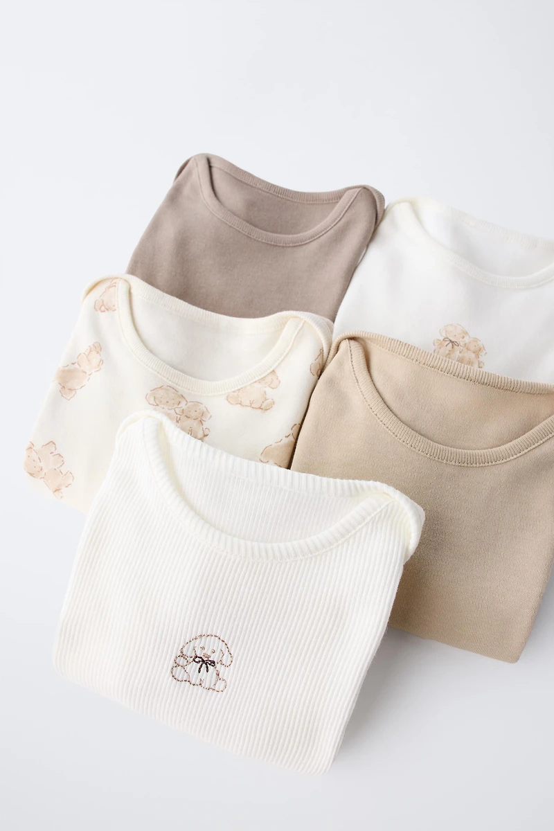 FIVE-PACK OF PUPPY BODYSUITS