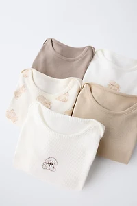 FIVE-PACK OF PUPPY BODYSUITS