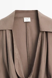 Draped neckline trench dress - STUDIO
