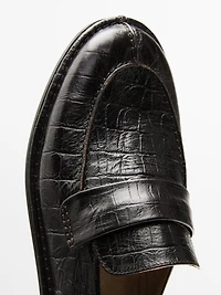 Mock croc embossed loafers