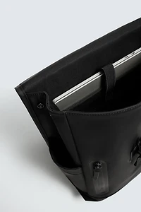 RUBBERIZED FLAP BACKPACK