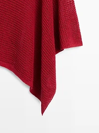 Asymmetric cotton blend cape