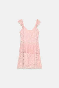 RUFFLED LACE DRESS