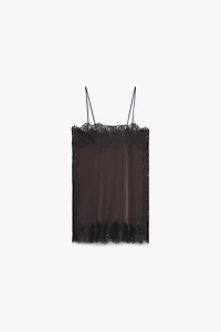 SATIN EFFECT LACE TOP ZW COLLECTION