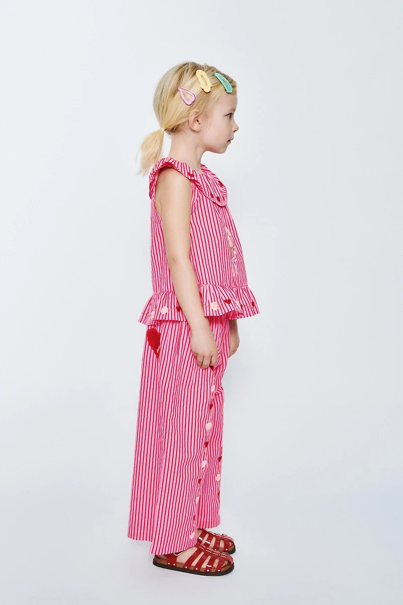 EMBROIDERED STRIPED TOP SISSEL EDELBO X ZARA KIDS