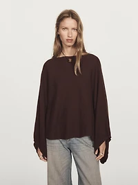 100% cashmere short knit cape