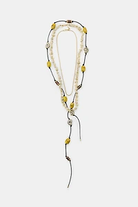 PACK OF 3 CORD NECKLACES WITH SHELLS AND CERAMIC