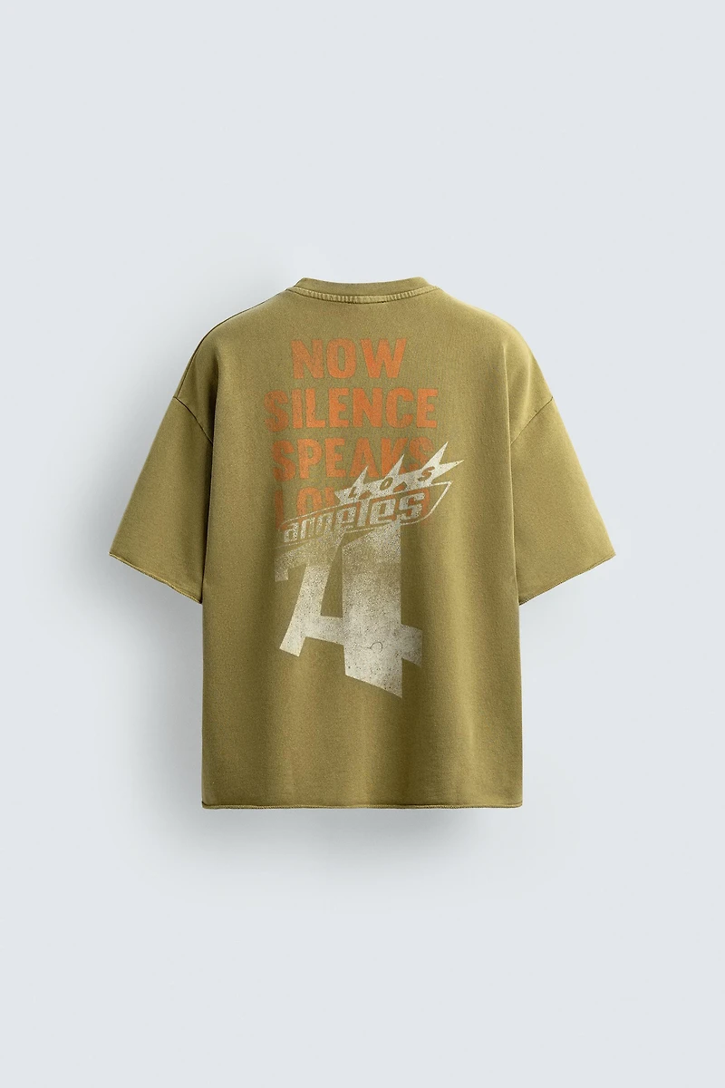 WASHED SWEATSHIRT WITH PRINTED TEXT