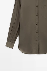 Flowing satin shirt with pocket - STUDIO