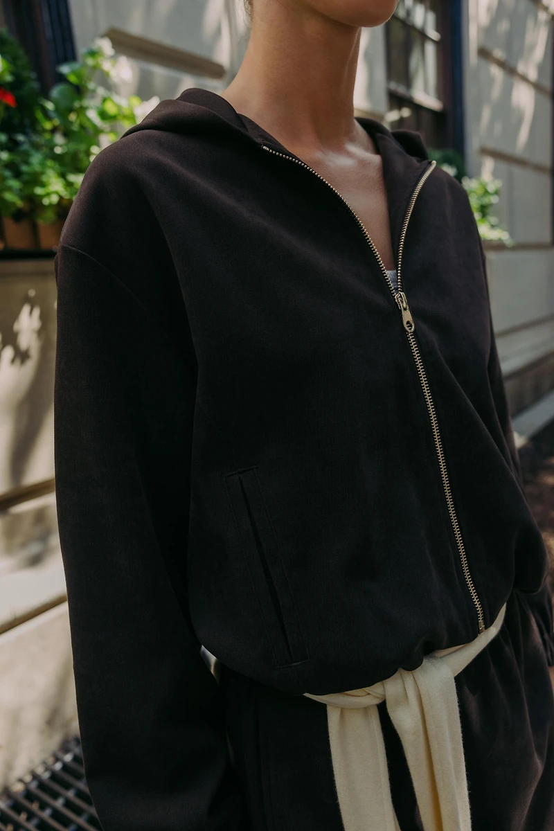 HOODED BOMBER JACKET
