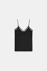 SATIN EFFECT LACE TOP