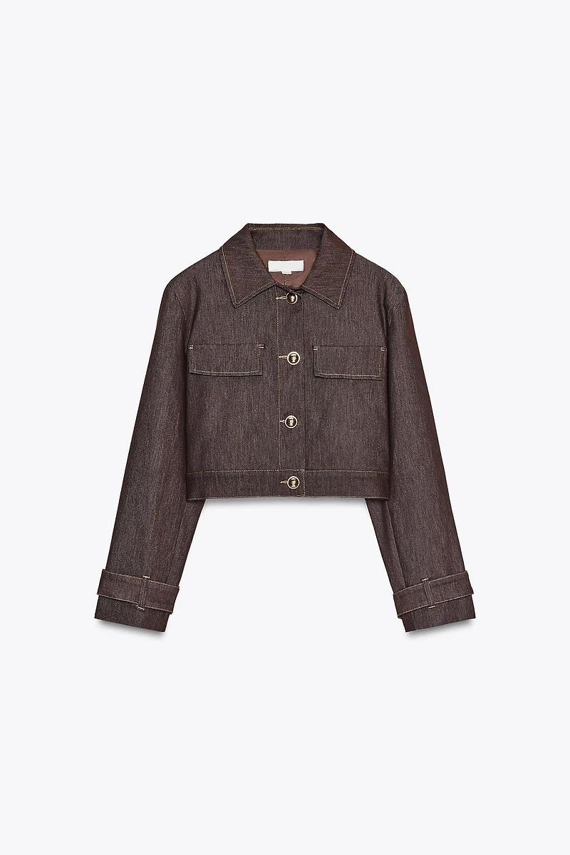 VESTE COURTE SURPIQÛRES CONTRASTE