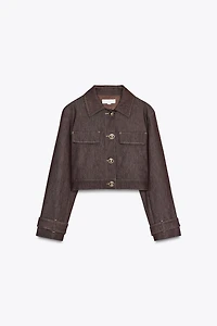VESTE COURTE SURPIQÛRES CONTRASTE
