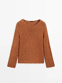 Cotton blend cutwork sweater
