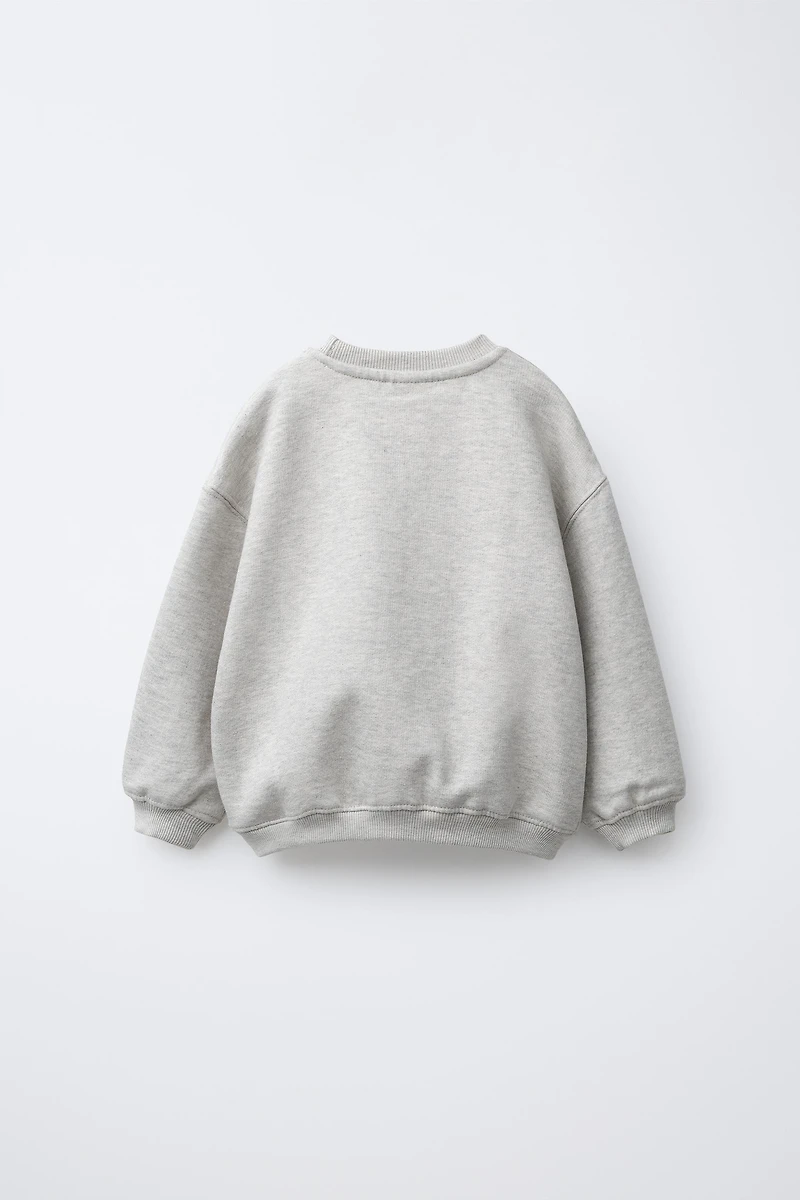 VARSITY TERRY PATCH APPLIQUÉ SWEATSHIRT