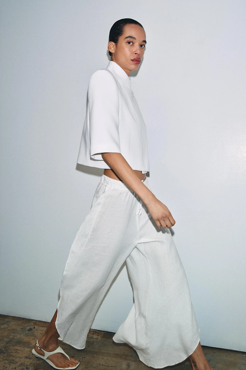 SHORT SLEEVE CROPPED BLAZER ZW COLLECTION