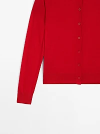 Cardigan laine à col rond