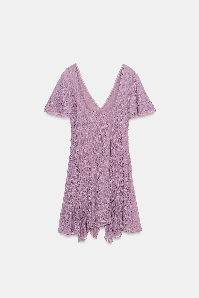 RUFFLED LACE DRESS