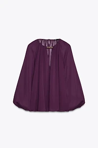 SEMI-SHEER HARDWARE BLOUSE