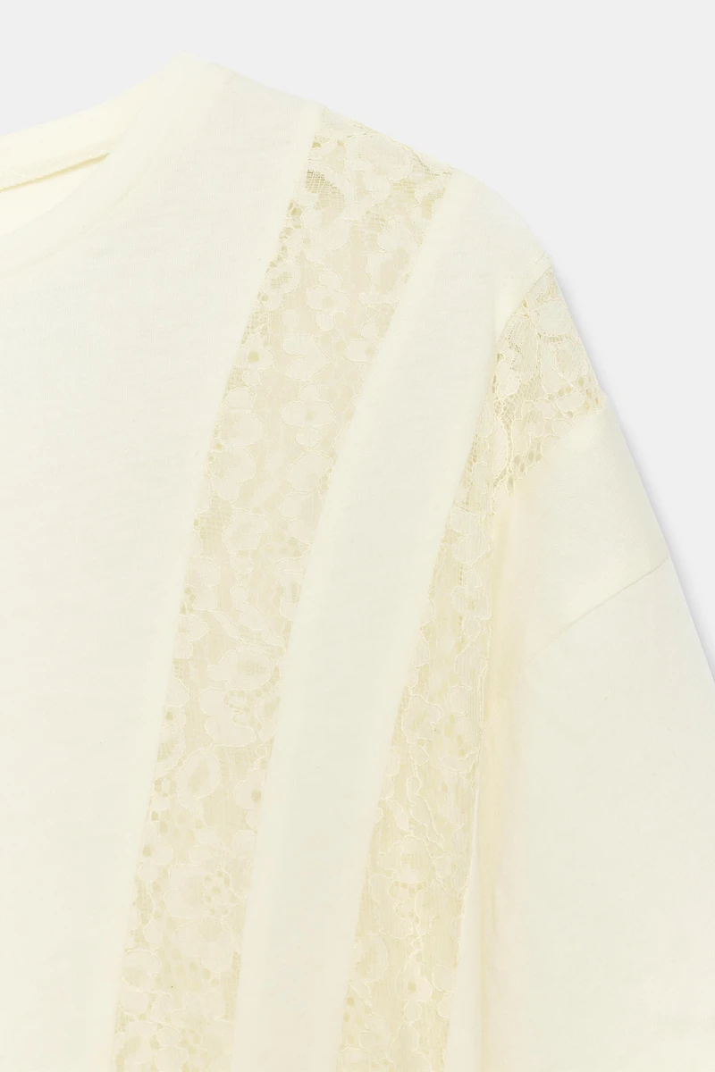 LACE COMBINATION T-SHIRT