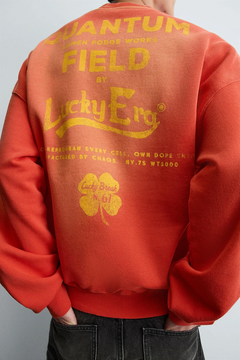 SPRAY TEXT PRINTED SWEATSHIRT