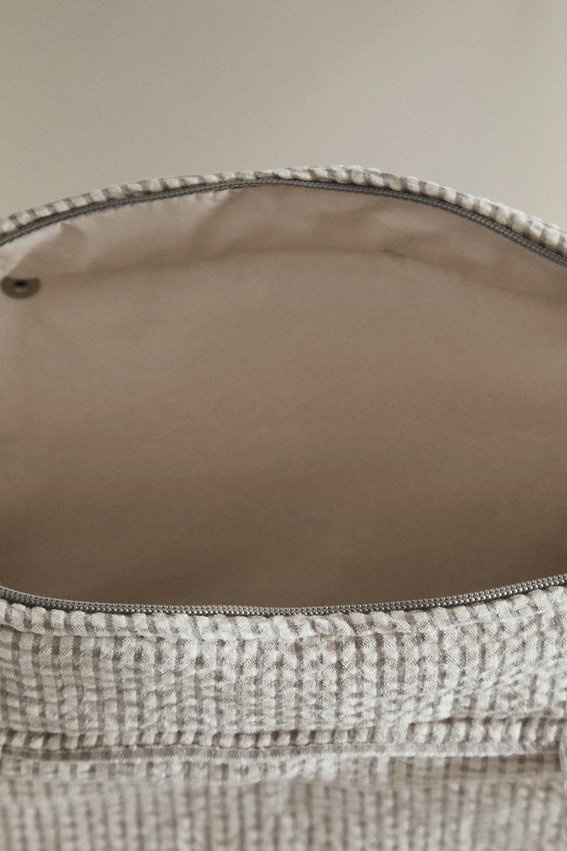 GINGHAM CHECK CLOTH DIAPER BAG