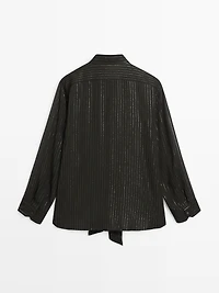 Flowing shirt with scarf collar