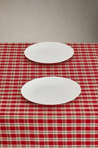 DYED THREAD COTTON CHRISTMAS TABLECLOTH