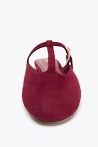 SUEDE STRAP SLINGBACKS
