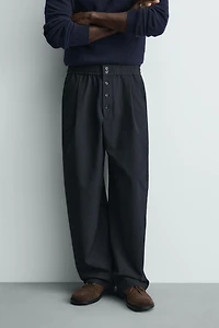 RELAXED FIT PINSTRIPE PANTS