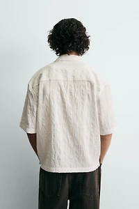 FLOWY TEXTURED STRIPED SHIRT