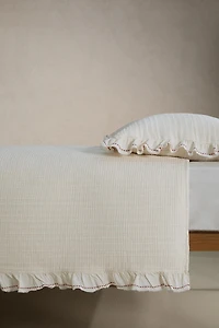 KIDS' TEXTURED RUFFLE BEDSPREAD