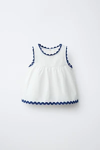 TOP EN POPELINE ONDULÉE CONTRASTÉE CASA LAWA X ZARA KIDS