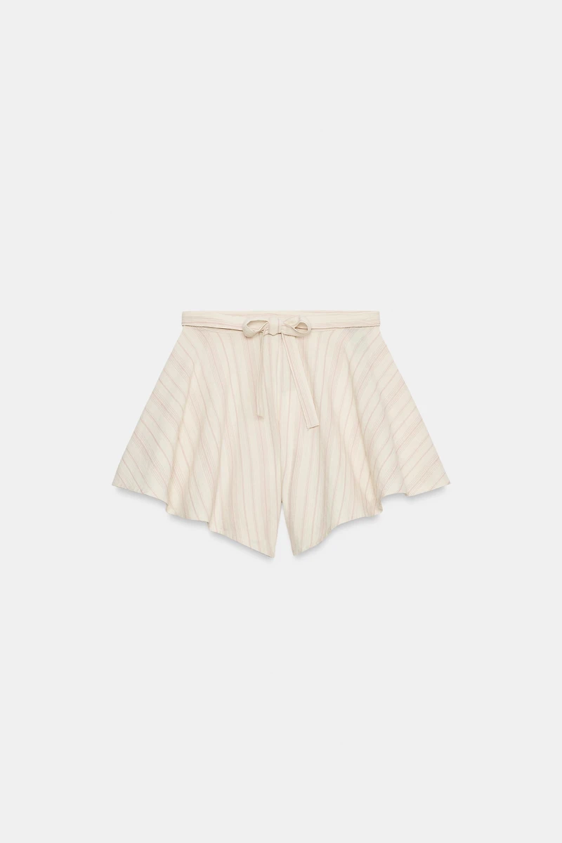 STRIPED PLEATED SHORTS ZW COLLECTION