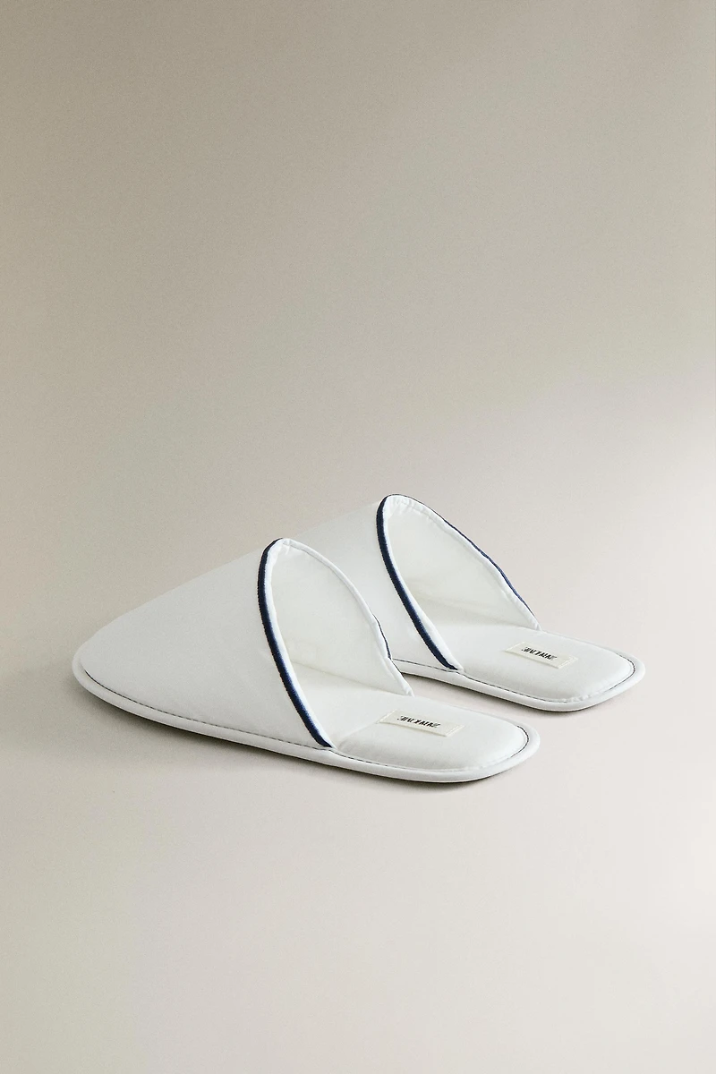 PIPING MULE SLIPPERS