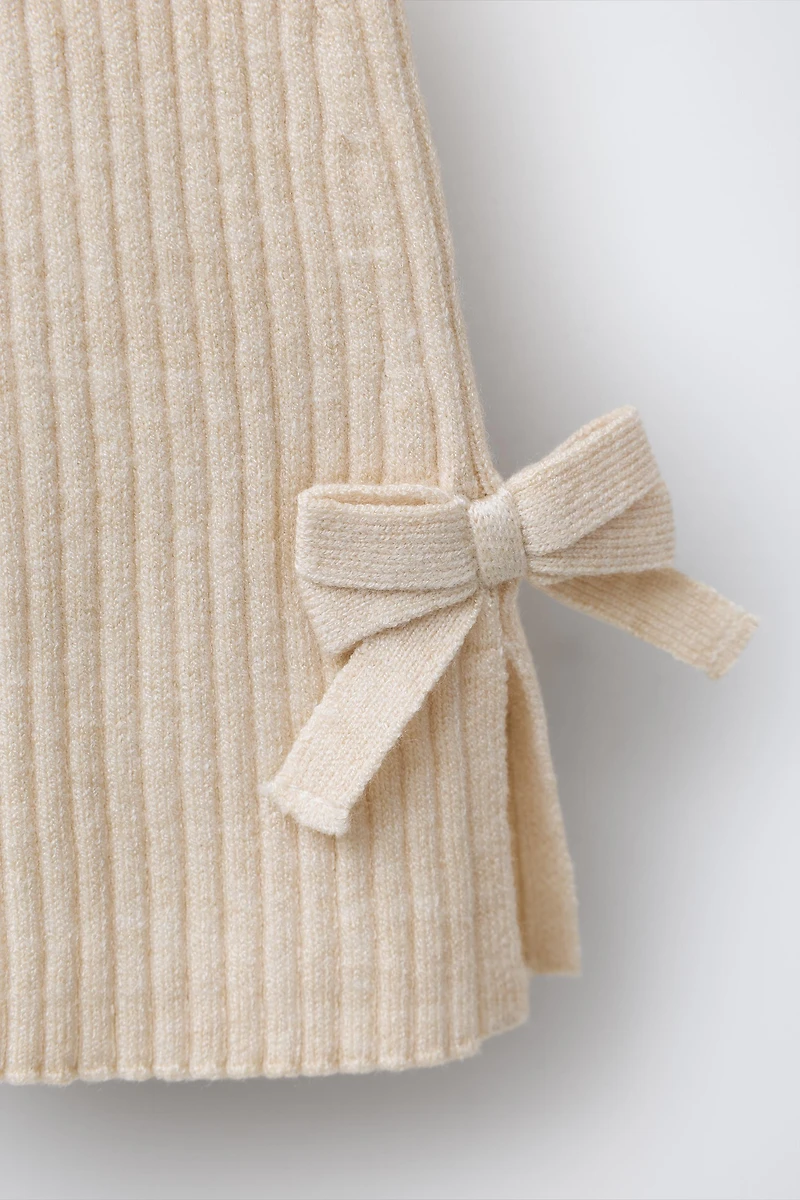 BOW DETAIL KNIT FLARE LEGGINGS