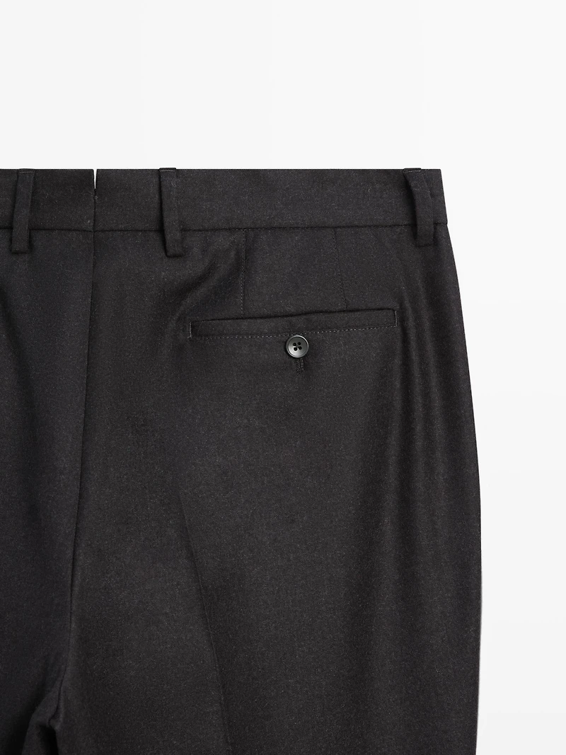 100% wool flannel trousers