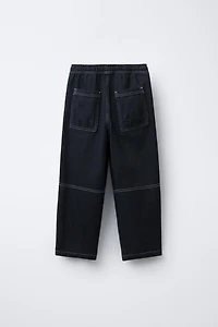 CONTRAST BAGGY PANTS